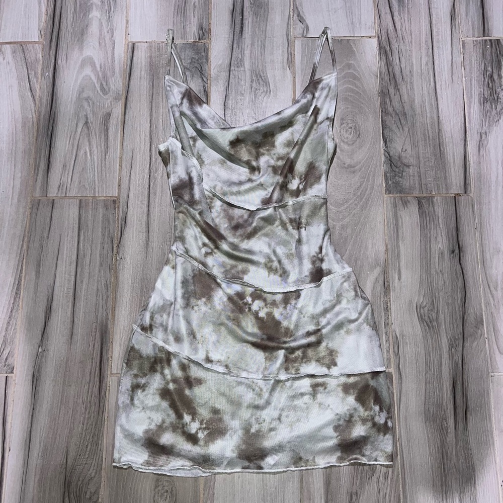 Motel Mesh Style Tie Dye Mini Dress